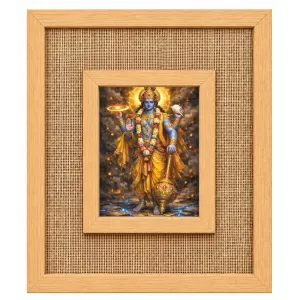 Lord Vishnu Laminated Jute Wall Photo Frame, 14 X 16 Inch (F175005) Lord Vishnu Laminated Jute Wall Photo Frame, 14 X 16 Inch (F175005)