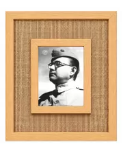 Subhas Chandra Bose Laminated Jute Wall Photo Frame, 14 X 16 Inch (F175006)