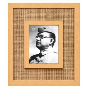 Subhas Chandra Bose Laminated Jute Wall Photo Frame, 14 X 16 Inch (F175006)