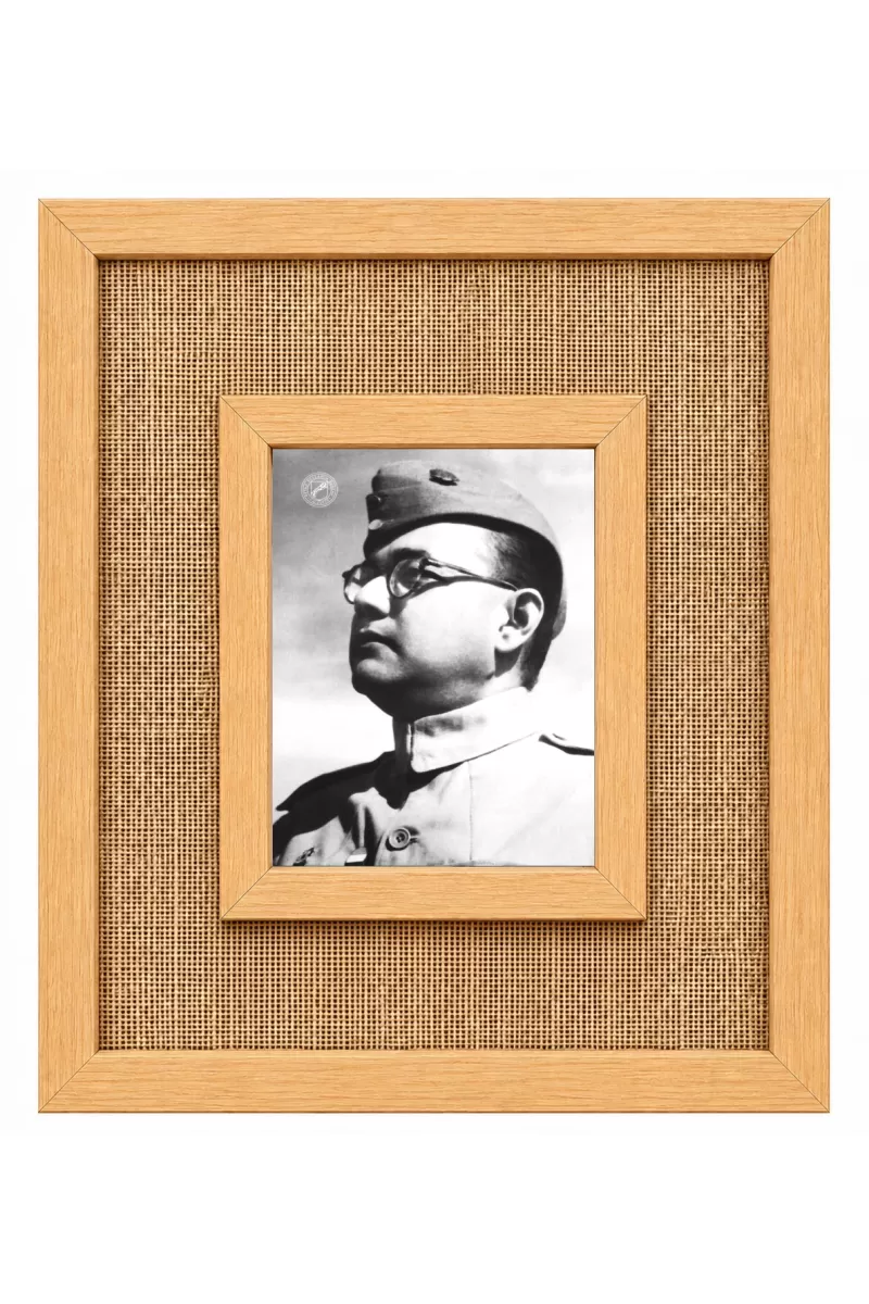 Subhas Chandra Bose Laminated Jute Wall Photo Frame, 14 X 16 Inch (F175006)