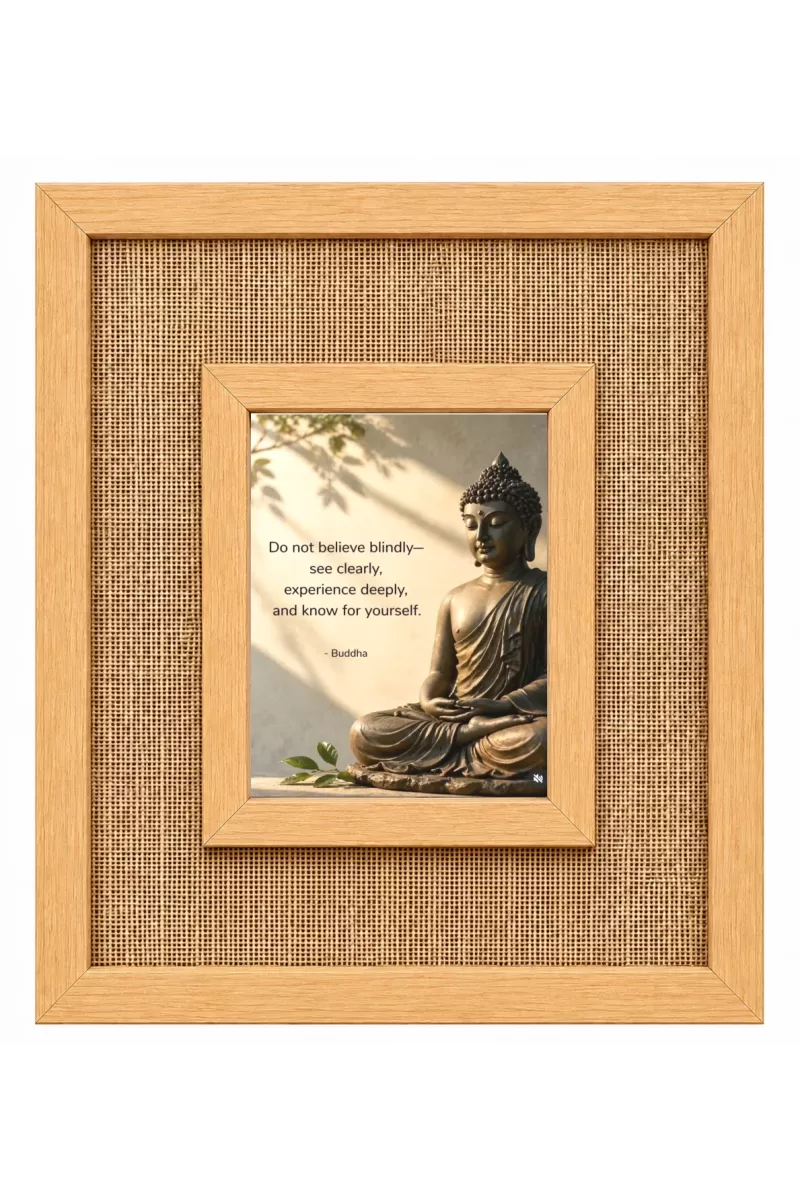 Buddha Laminated Jute Wall Photo Frame, 14 X 16 Inch (F175011)