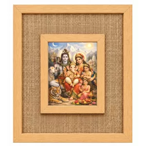 Lord Shiv Family Laminated Jute Wall Photo Frame, 14 X 16 Inch (F175013) Lord Shiv Family Laminated Jute Wall Photo Frame, 14 X 16 Inch (F175013)
