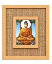 Buddha Laminated Jute Wall Photo Frame, 14 X 16 Inch (F175016)