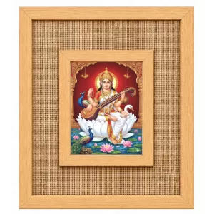 Goddess Saraswati Laminated Jute Wall Photo Frame, 14 X 16 Inch (F175017) Goddess Saraswati Laminated Jute Wall Photo Frame, 14 X 16 Inch (F175017)