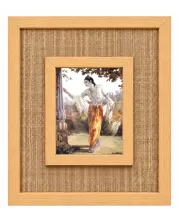 Lord Krishna Laminated Jute Wall Photo Frame, 14 X 16 Inch (F175018)