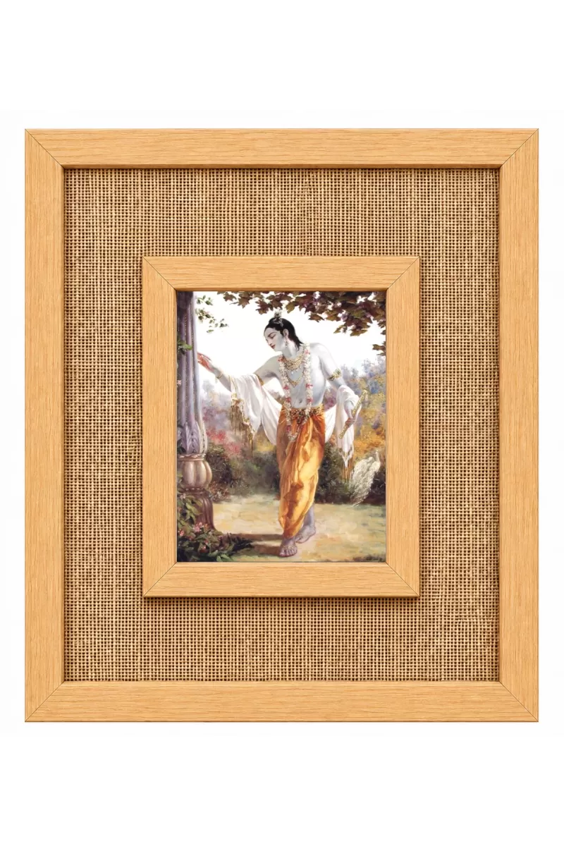 Lord Krishna Laminated Jute Wall Photo Frame, 14 X 16 Inch (F175018)