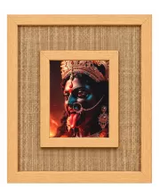 Goddess Kali Laminated Jute Wall Photo Frame, 14 X 16 Inch (F175019)