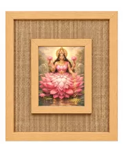 Goddess Lakshmi Laminated Jute Wall Photo Frame, 14 X 16 Inch (F175021)