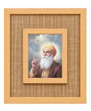 Guru Nanak Dev Ji Laminated Jute Wall Photo Frame, 14 X 16 Inch (F175024)