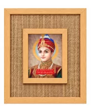 Guru Harkrishan Sahib Ji Laminated Jute Wall Photo Frame, 14 X 16 Inch (F175027)