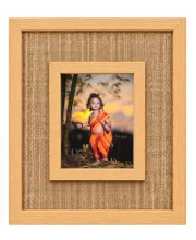 Baby Ram Laminated Jute Wall Photo Frame, 14 X 16 Inch (F175031)