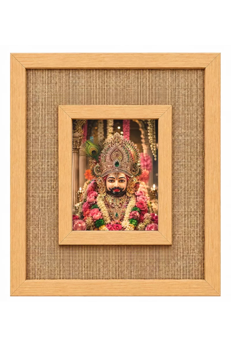 Khatu Shyam Laminated Jute Wall Photo Frame, 14 X 16 Inch (F175034)