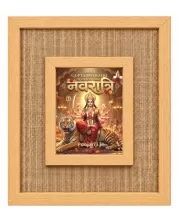 Durga Maa Laminated Jute Wall Photo Frame, 14 X 16 Inch (F175037)