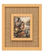 Radha Krishna Laminated Jute Wall Photo Frame, 14 X 16 Inch (F175039)