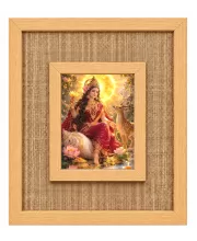 Goddess Mahalakshmi Laminated Jute Wall Photo Frame, 14 X 16 Inch (F175044)