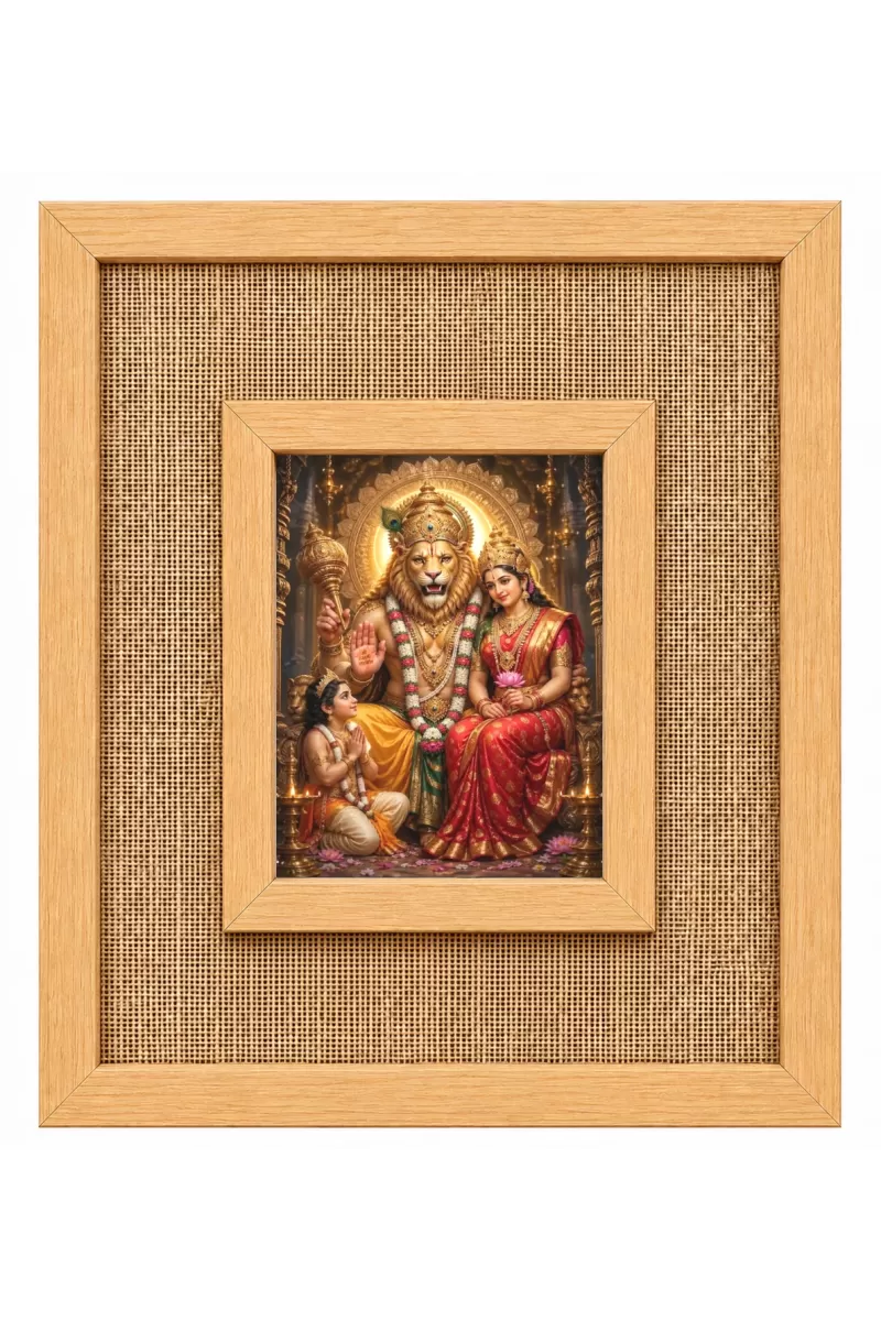 Lord Narshima Laminated Jute Wall Photo Frame, 14 X 16 Inch (F175045)