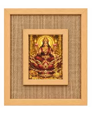 Goddess Lakshmi Laminated Jute Wall Photo Frame, 14 X 16 Inch (F175049)