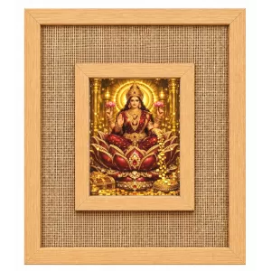 Goddess Lakshmi Laminated Jute Wall Photo Frame, 14 X 16 Inch (F175049) Goddess Lakshmi Laminated Jute Wall Photo Frame, 14 X 16 Inch (F175049)