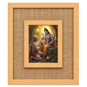 Lord Rama And Hanuman Laminated Jute Wall Photo Frame, 14 X 16 Inch (F175051) Lord Rama And Hanuman Laminated Jute Wall Photo Frame, 14 X 16 Inch (F175051)