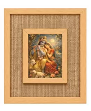 Radha Krishna Laminated Jute Wall Photo Frame, 14 X 16 Inch (F175057)