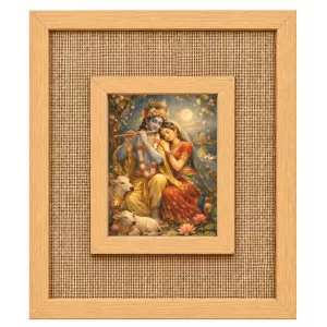 Radha Krishna Laminated Jute Wall Photo Frame, 14 X 16 Inch (F175057) Radha Krishna Laminated Jute Wall Photo Frame, 14 X 16 Inch (F175057)