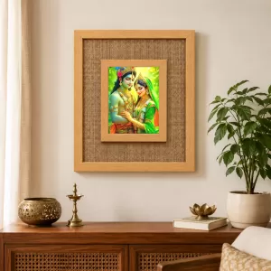 Radha Krishna Laminated Jute Wall Photo Frame, 14 X 16 Inch (F173879) Radha Krishna Laminated Jute Wall Photo Frame, 14 X 16 Inch (F173879)