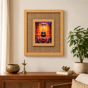 Lord Shiva Laminated Jute Wall Photo Frame, 14 X 16 Inch (F173889)