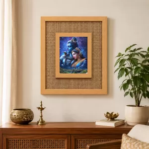 Shiva Parvati Laminated Jute Wall Photo Frame, 14 X 16 Inch (F173899) Shiva Parvati Laminated Jute Wall Photo Frame, 14 X 16 Inch (F173899)