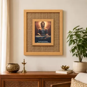Buddha Laminated Jute Wall Photo Frame, 14 X 16 Inch (F173910) Buddha Laminated Jute Wall Photo Frame, 14 X 16 Inch (F173910)