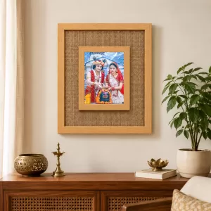 Shree Krishna And Shree Radha Laminated Jute Wall Photo Frame, 14 X 16 Inch (F173915) Shree Krishna And Shree Radha Laminated Jute Wall Photo Frame, 14 X 16 Inch (F173915)