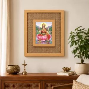 Goddess Lakshmi Laminated Jute Wall Photo Frame, 14 X 16 Inch (F173925) Goddess Lakshmi Laminated Jute Wall Photo Frame, 14 X 16 Inch (F173925)