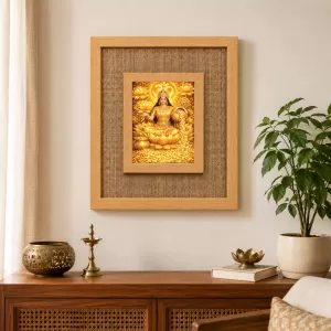 Goddess Lakshmi Laminated Jute Wall Photo Frame, 14 X 16 Inch (F173926)