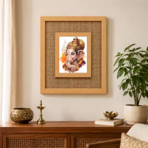 Lord Ganesha Laminated Jute Wall Photo Frame, 14 X 16 Inch (F173942) Lord Ganesha Laminated Jute Wall Photo Frame, 14 X 16 Inch (F173942)