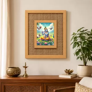 Lord Krishna Laminated Jute Wall Photo Frame, 14 X 16 Inch (F173948) Lord Krishna Laminated Jute Wall Photo Frame, 14 X 16 Inch (F173948)