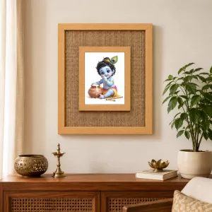 Lord Krishna Laminated Jute Wall Photo Frame, 14 X 16 Inch (F173951) Lord Krishna Laminated Jute Wall Photo Frame, 14 X 16 Inch (F173951)