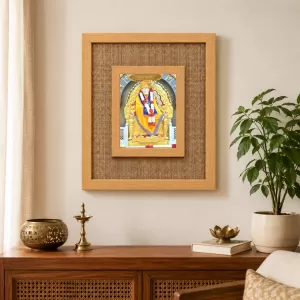 Shirdi Sai Baba Laminated Jute Wall Photo Frame, 14 X 16 Inch (F174027)