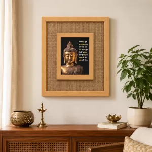Buddha Laminated Jute Wall Photo Frame, 14 X 16 Inch (F174044) Buddha Laminated Jute Wall Photo Frame, 14 X 16 Inch (F174044)