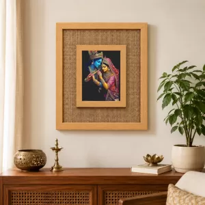 Radha Krishna Laminated Jute Wall Photo Frame, 14 X 16 Inch (F174066) Radha Krishna Laminated Jute Wall Photo Frame, 14 X 16 Inch (F174066)