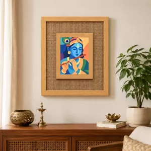 Lord Krishna Laminated Jute Wall Photo Frame, 14 X 16 Inch (F174122) Lord Krishna Laminated Jute Wall Photo Frame, 14 X 16 Inch (F174122)