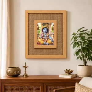 Lord Krishna Laminated Jute Wall Photo Frame, 14 X 16 Inch (F174148) Lord Krishna Laminated Jute Wall Photo Frame, 14 X 16 Inch (F174148)