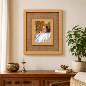 Sri Sri Ravi Shankar Laminated Jute Wall Photo Frame, 14 X 16 Inch (F174158)