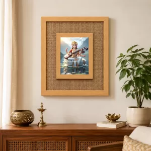 Goddess Saraswati Laminated Jute Wall Photo Frame, 14 X 16 Inch (F174173) Goddess Saraswati Laminated Jute Wall Photo Frame, 14 X 16 Inch (F174173)