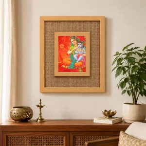 Yashoda Krishna Laminated Jute Wall Photo Frame, 14 X 16 Inch (F174203) Yashoda Krishna Laminated Jute Wall Photo Frame, 14 X 16 Inch (F174203)