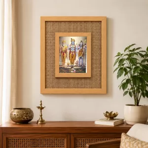 Lord Bramha Vishnu Maheshwar Laminated Jute Wall Photo Frame, 14 X 16 Inch (F174223) Lord Bramha Vishnu Maheshwar Laminated Jute Wall Photo Frame, 14 X 16 Inch (F174223)