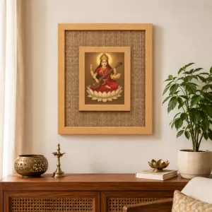 Goddess Saraswati Laminated Jute Wall Photo Frame, 14 X 16 Inch (F174226) Goddess Saraswati Laminated Jute Wall Photo Frame, 14 X 16 Inch (F174226)