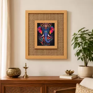 Lord Ganesha Laminated Jute Wall Photo Frame, 14 X 16 Inch (F174242) Lord Ganesha Laminated Jute Wall Photo Frame, 14 X 16 Inch (F174242)