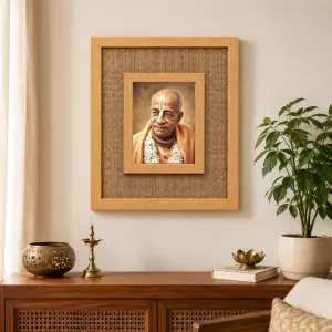 Srila Prabhupada Laminated Jute Wall Photo Frame, 14 X 16 Inch (F174289)