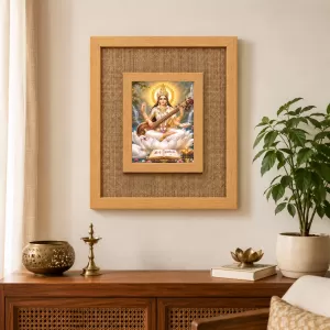 Goddess Saraswati Laminated Jute Wall Photo Frame, 14 X 16 Inch (F174298) Goddess Saraswati Laminated Jute Wall Photo Frame, 14 X 16 Inch (F174298)