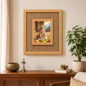 Lord Krishna Laminated Jute Wall Photo Frame, 14 X 16 Inch (F174316) Lord Krishna Laminated Jute Wall Photo Frame, 14 X 16 Inch (F174316)