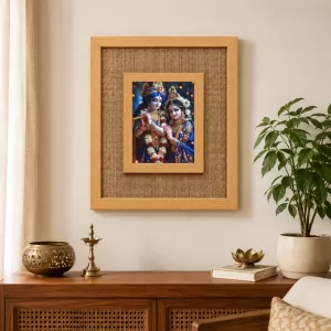 Radha Krishna Laminated Jute Wall Photo Frame, 14 X 16 Inch (F174317) Radha Krishna Laminated Jute Wall Photo Frame, 14 X 16 Inch (F174317)